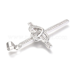 Латунные микропаве прозрачные подвески с фианитом ZIRC-O038-10P