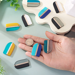 10шт 5 цвета подвески из смолы и дерева&nbsp;RESI-TA0004-53