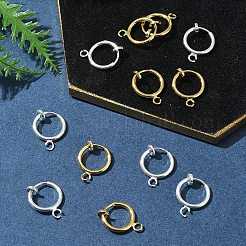 12 шт. 2-х цветная латунная фурнитура для сережек-клипс&nbsp;KK-FS0001-48