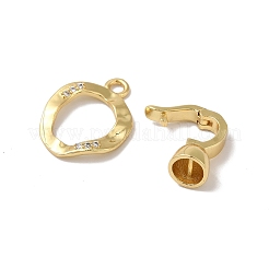 Реечное покрытие латунь микро паве прозрачный кубический цирконий складные застежки&nbsp;KK-A222-16G