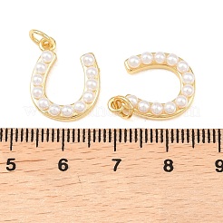 Латунные подвески с АБС-пластиком и жемчугом&nbsp;KK-C162-066G