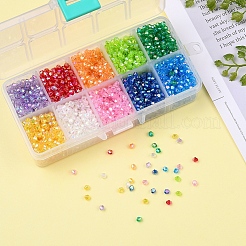 Экологичные прозрачные акриловые бусины с биоконусом ab с цветным покрытием&nbsp;TACR-CJ0001-12