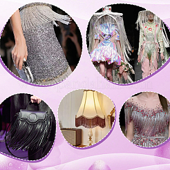 Мишура из полиэстера&nbsp;DIY-WH0430-372C