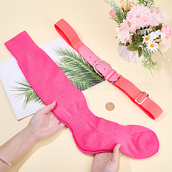 1 пара однотонных футбольных носков из поликоттона&nbsp;AJEW-CL0001-33A