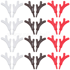 30 пара двухцветных пластиковых рожек-рогов в форме снеговика&nbsp;AJEW-GF0012-64B