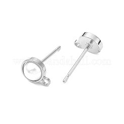 Фурнитура для сережек-гвоздиков из искусственного жемчуга из латуни с полукруглыми бусинами&nbsp;XGR0101P-118P