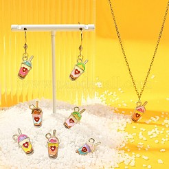 60шт 6 цвета сплава эмалевые подвески&nbsp;ENAM-CJ0003-14