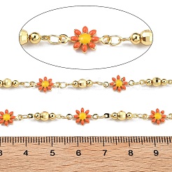 Латунные цепочки с цветочными звеньями KK-D368-04G-B