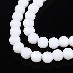 Нити из матовых непрозрачных стеклянных бусин&nbsp;GLAA-T032-P6mm-MBB02