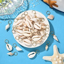 60 шт. 4 вида натуральных заколок-зажимов для укладки волос из ракушек каури&nbsp;OHAR-YW00001