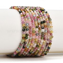 Нити из натуральных разноцветных турмалиновых бусин&nbsp;G-B175-D02-2mm