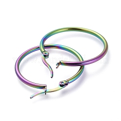 Большие серьги-кольца из нержавеющей стали 304&nbsp;LS-EJEW-G260-02A-M