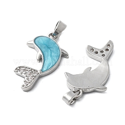 Латунь микропаве фианиты с подвесками из эмали&nbsp;KK-Z103-08P-02