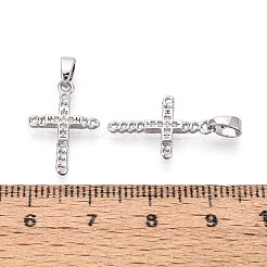 Латунные микропаве прозрачные подвески с фианитом&nbsp;KK-N259-19P