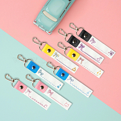 Брелок для ключей из искусственной кожи и хлопка с именным маркером&nbsp;AJEW-WH0514-043