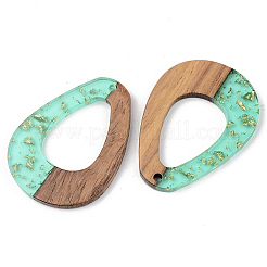 Подвески из прозрачной смолы и ореха&nbsp;LS-RESI-S389-026A-B02