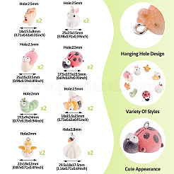 16 шт. 8 подвески из флокированной смолы&nbsp;RESI-TA0004-16