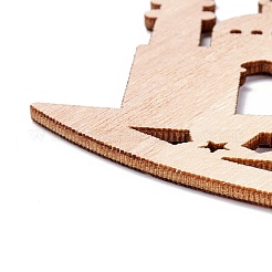 Луна и замок незаконченный деревянный кулон орнамент&nbsp;WOOD-M003-04