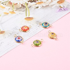 Соединители стеклянных линков millefiori ручной работы&nbsp;PALLOY-JF00628