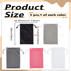 5 шт. 5-х цветный футляр для очков из микрофибры&nbsp;AJEW-LP0002-31