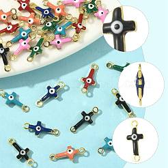 28 шт. 7-х цветные латунные эмалевые соединительные подвески&nbsp;KK-FS0002-04