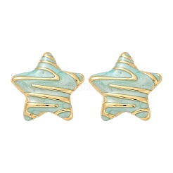 Серьги-гвоздики в форме звезды из нержавеющей стали 304 с эмалью&nbsp;STAS-D368-04G