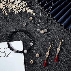 12 шт. 2-цветная стойка с покрытием из латуни с микропаве прозрачные кубические циркониевые бусины&nbsp;ZIRC-NB0001-84