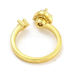 Кольца-манжеты из латуни с микропаве из кубического циркония для женщин&nbsp;RJEW-G330-71G