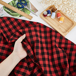 2 м поликоттоновая ткань с узором тартан&nbsp;AJEW-DC0003-37