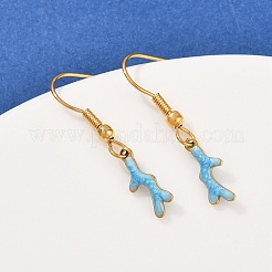 Серьги-подвески из нержавеющей стали 304 серии Ocean&nbsp;EJEW-K017-01G-G