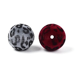 Флокированные непрозрачные акриловые бусины&nbsp;OACR-T030-02M