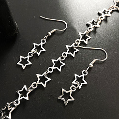 Комплекты из полых браслетов и сережек-подвесок из сплава для женщин&nbsp;FS-WG05F94-01