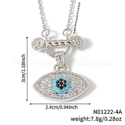 Элегантные винтажные латунные ожерелья с подвеской в виде глаза из разноцветных блестящих кубических цирконий для женщин&nbsp;MM8596-2