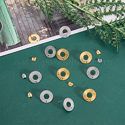 40 шт. 2 цвета 201 нержавеющая сталь фурнитура для сережек-гвоздиков&nbsp;STAS-DC0011-65