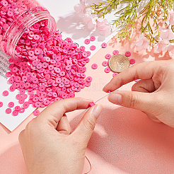 10 нить плоских круглых бусин из полимерной глины ручной работы&nbsp;CLAY-PH0001-44V