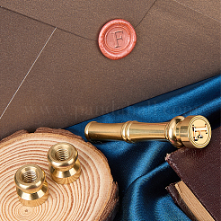 1 шт. золотистые латунные восковые печати с ручками в форме бамбуковых палочек&nbsp;STAM-CP0001-05F