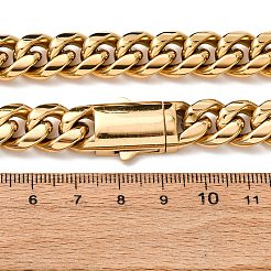 Ожерелья из кубинской цепочки из нержавеющей стали 304 толщиной 12 мм для унисекс&nbsp;NJEW-K295-02C-G