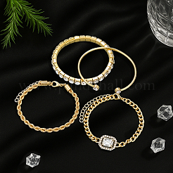 8шт. 2-цветный сплав браслет и наборы браслетов&nbsp;BJEW-HY0001-36