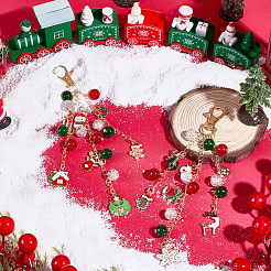 2 шт. 2 стиля рождественских подвесных украшений из эмалевого сплава&nbsp;HJEW-SP0001-48A