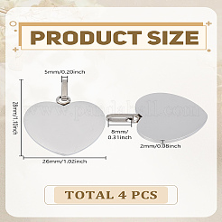 4 шт. 304 нержавеющая сталь штампованная пустая бирка подвеска&nbsp;STAS-LP0002-98P