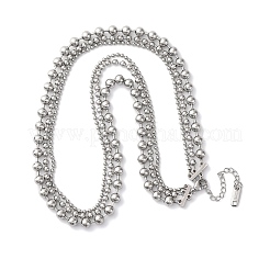 Ожерелья из однослойной шариковой цепи из нержавеющей стали 304 для женщин&nbsp;LS-NJEW-M107-04P