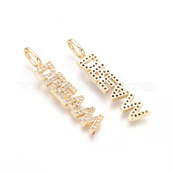 Латунные микропаве прозрачные подвески с фианитом&nbsp;ZIRC-L085-57G