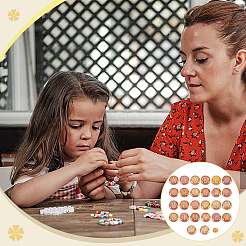 104 шт. 26 вида стеклянных бусин с гальваническим покрытием&nbsp;GLAA-WR0001-12