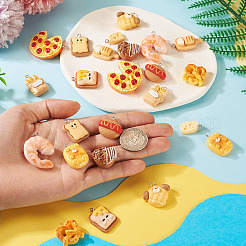 24шт 12 стиля непрозрачные подвески из смолы&nbsp;CRES-TA0001-65