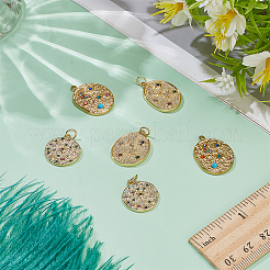 6 шт. 3 стиля латунных подвесок с микропаве из разноцветных кубических цирконий&nbsp;FIND-WR0012-71