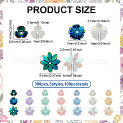 300 шт. 3 вида непрозрачных смоляных бусин&nbsp;RESI-ME0001-17