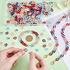 420шт 7 цвета акриловое связующее кольцо&nbsp;OACR-PH0001-92