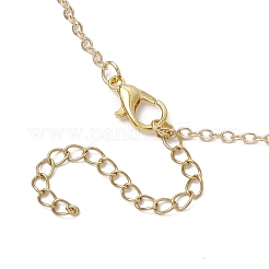 Латунный цветок сердце медальон кулон кабель цепь ожерелья для женщин&nbsp;NJEW-JN05235