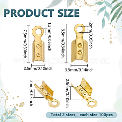 200шт 2 цвета латунные концы шнура&nbsp;KK-PH0012-89G