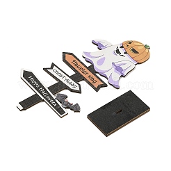 Хэллоуин деревянный знак призрачный орнамент&nbsp;DJEW-M016-01C